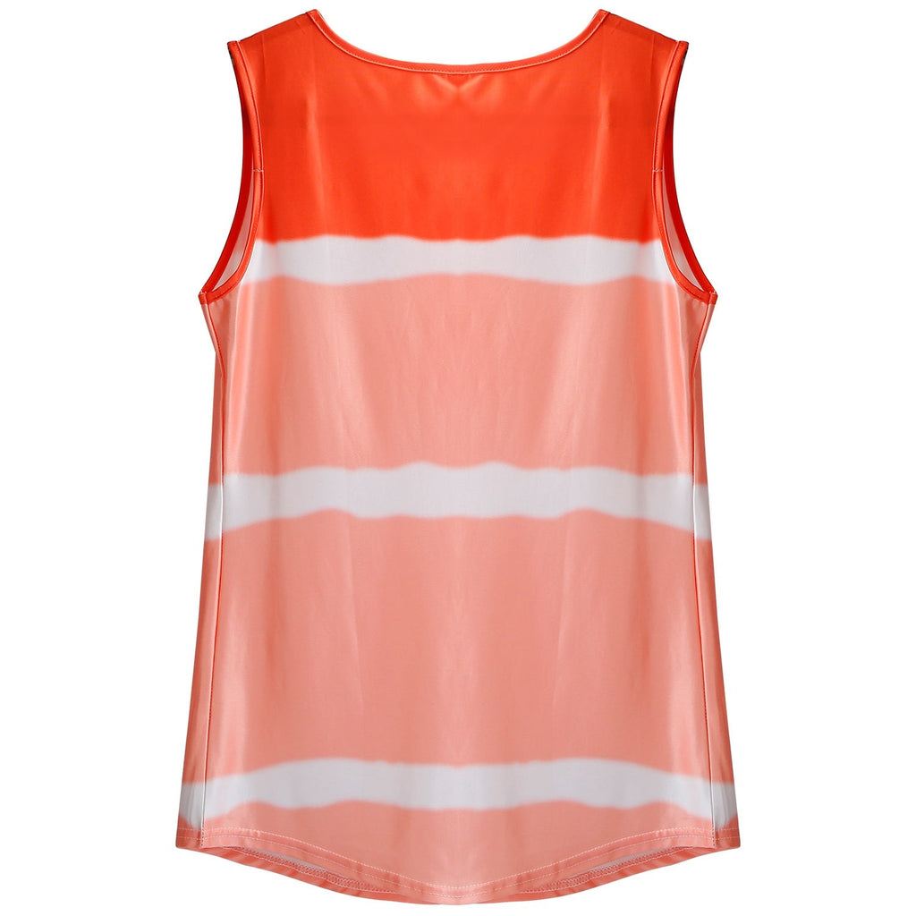 Women Tie-dye Sleeveless Tank Tops Summer Loose T Shirts Tops Button Down Shirts Vest Blouse Plus Size by GBruno Store