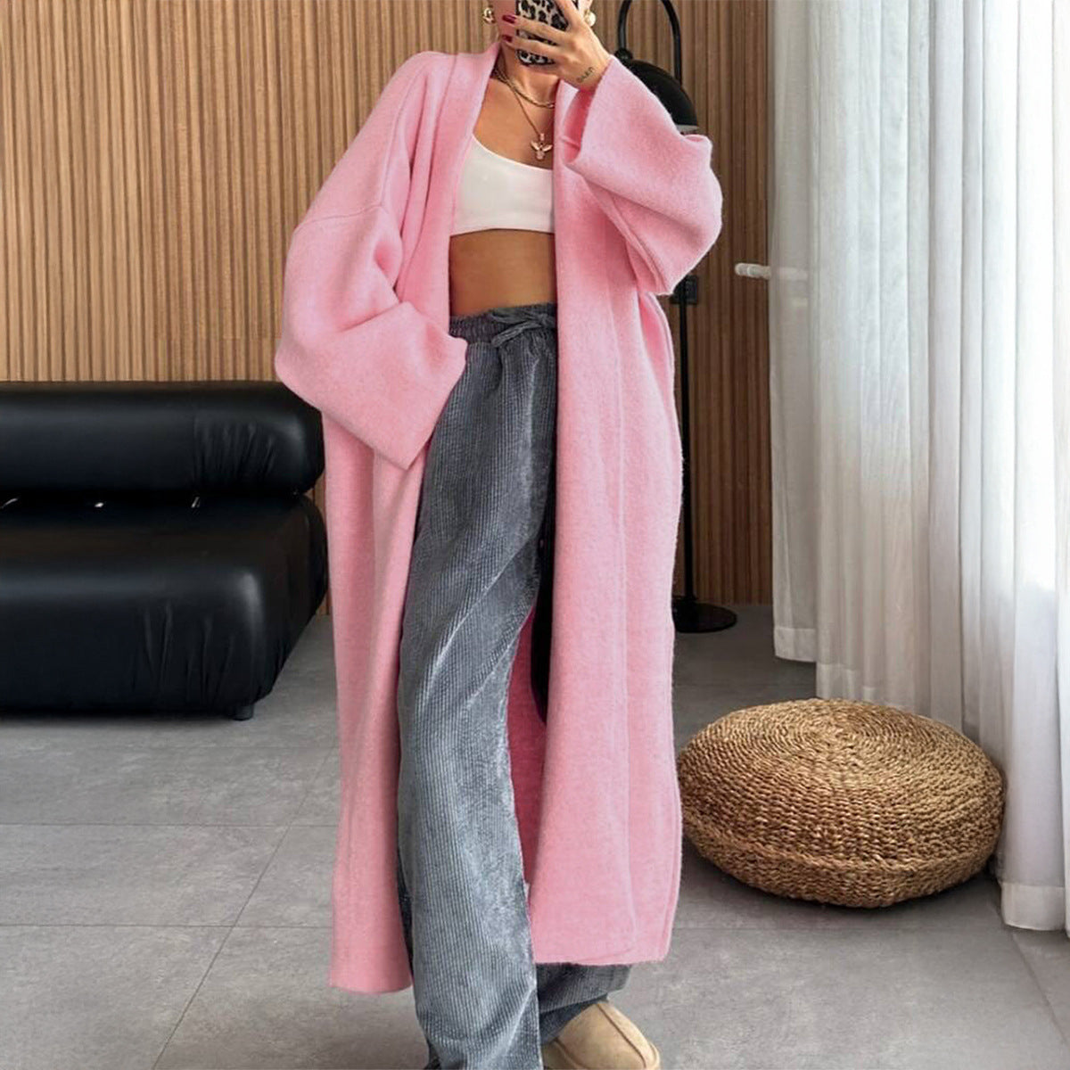 Long Sleeve Wool Overcoat Trench Coat Sweaters Women Clothing Autumn Winter by Wanita Store