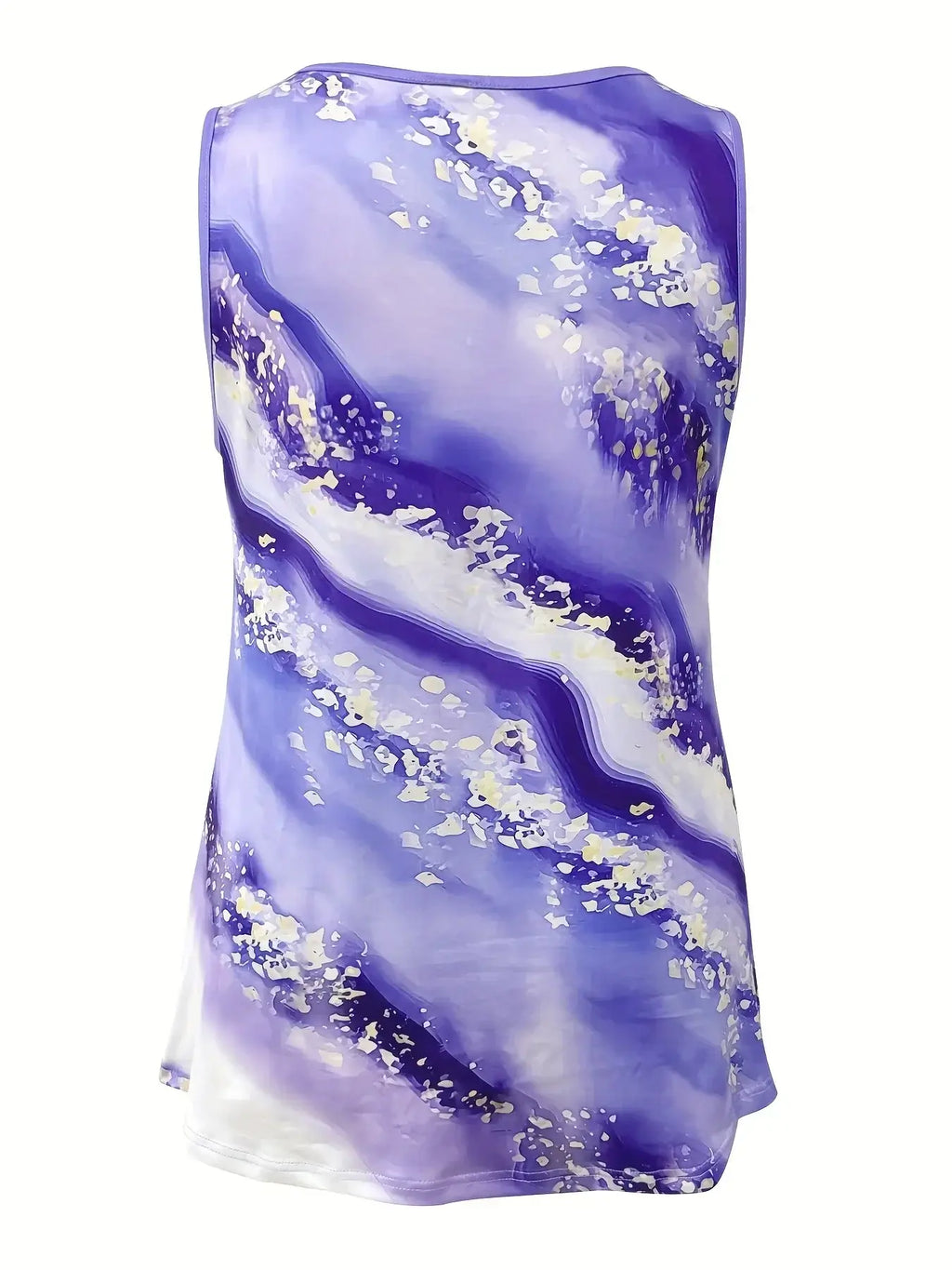 Plus Size Marble Print Tank Top Criss Cross Sleeveless by Trendy Attic Store01