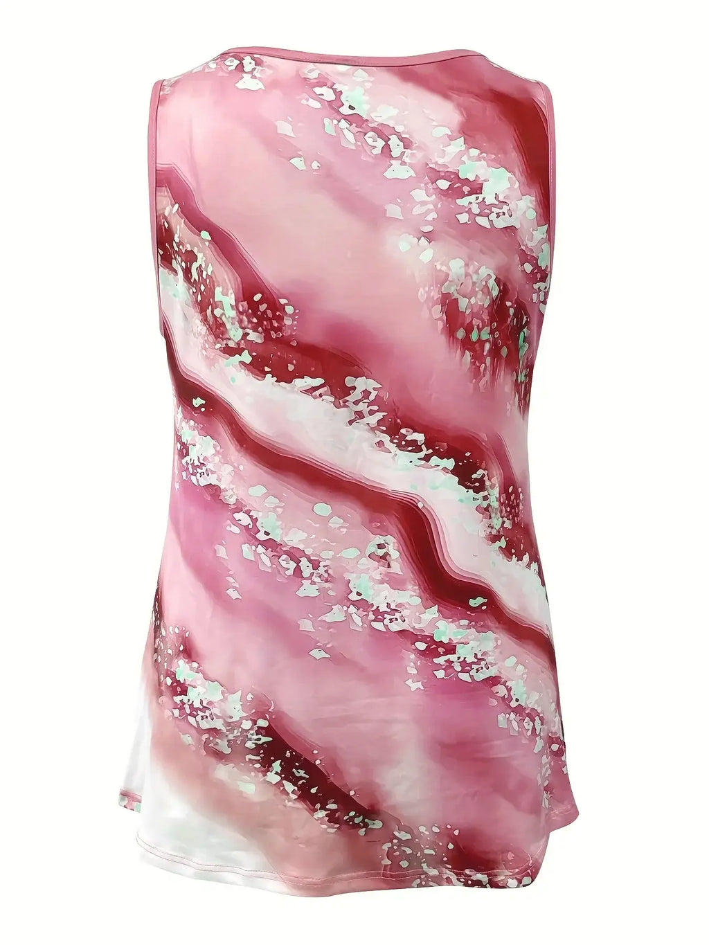 Plus Size Marble Print Tank Top Criss Cross Sleeveless by Trendy Attic Store01