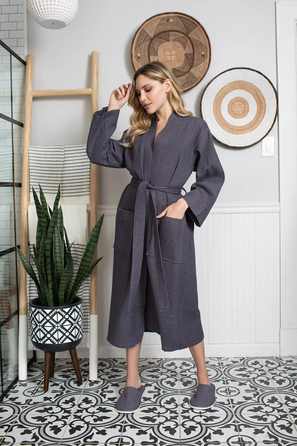 Waffle Robe Womens – Lightweight, Quick-Dry Spa Comfort by Lotus Linen