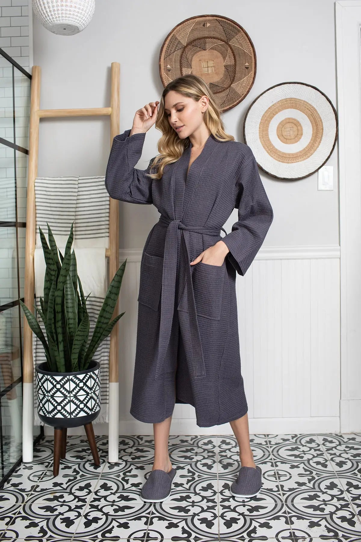 Waffle Robe Womens – Lightweight, Quick-Dry Spa Comfort by Lotus Linen
