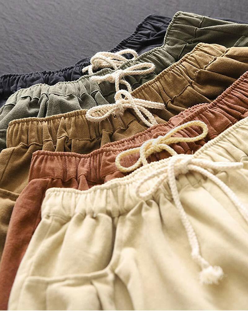 Minibee Womens Wide Leg Capri Pants Drawstring Waist Pockets Beige Size L by Deal US