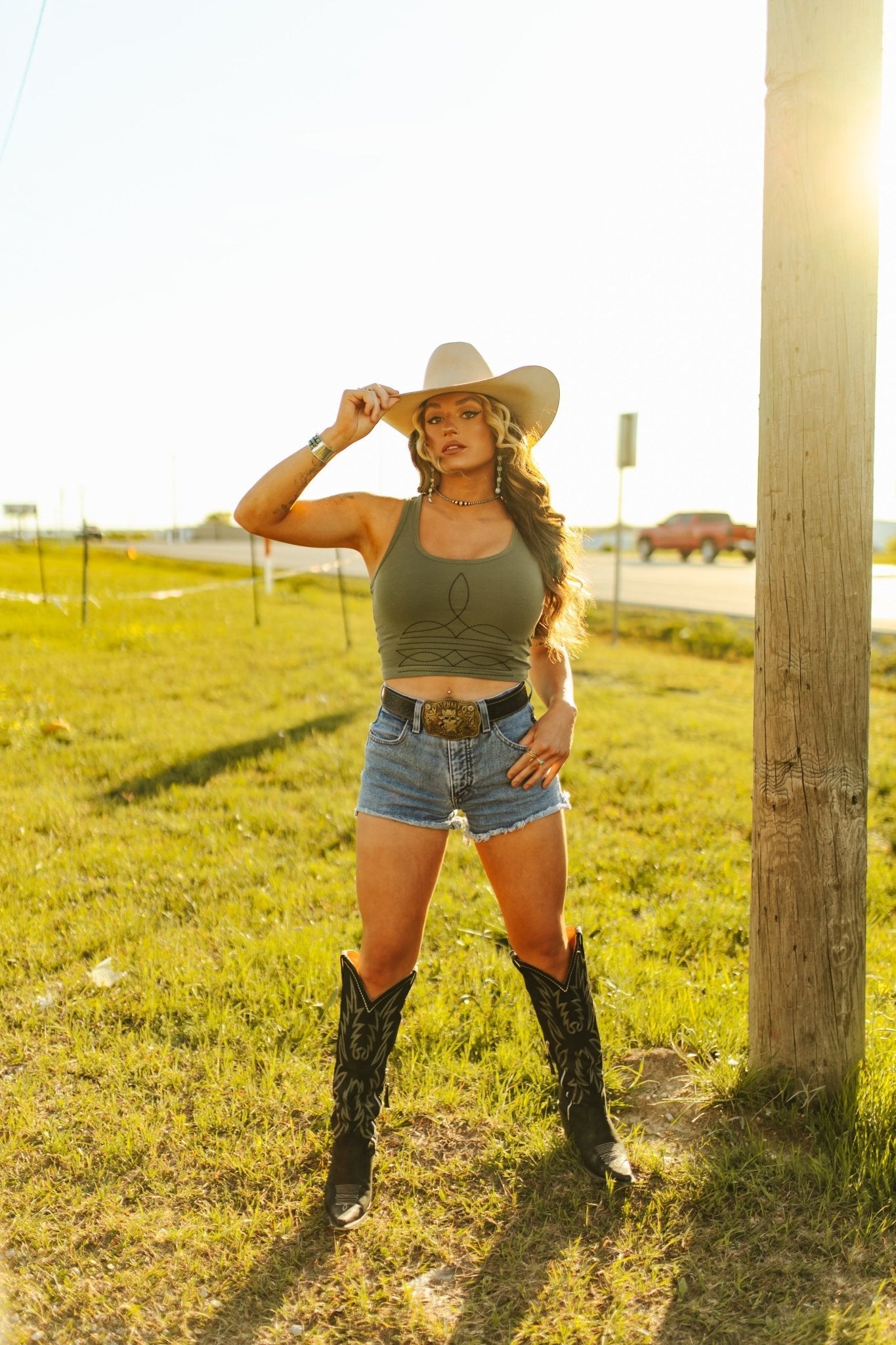 The Original, Viral Boot Stitch Western Tank Top by Wild Junkie